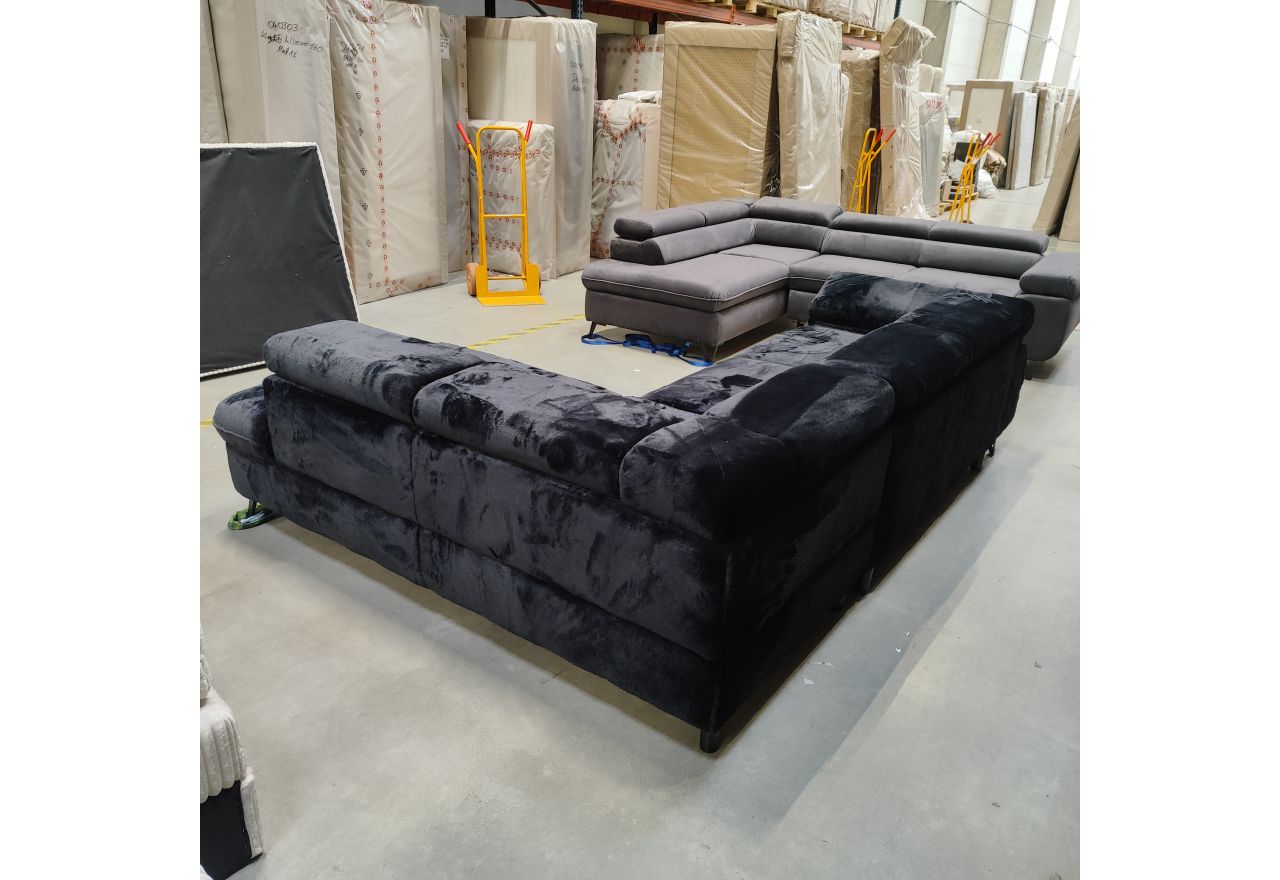 Narożnik PETER L - Lapit 19 - czarny - OUTLETU