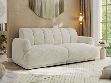 Sofa GERRA - kremowy, szenil grubo tkany