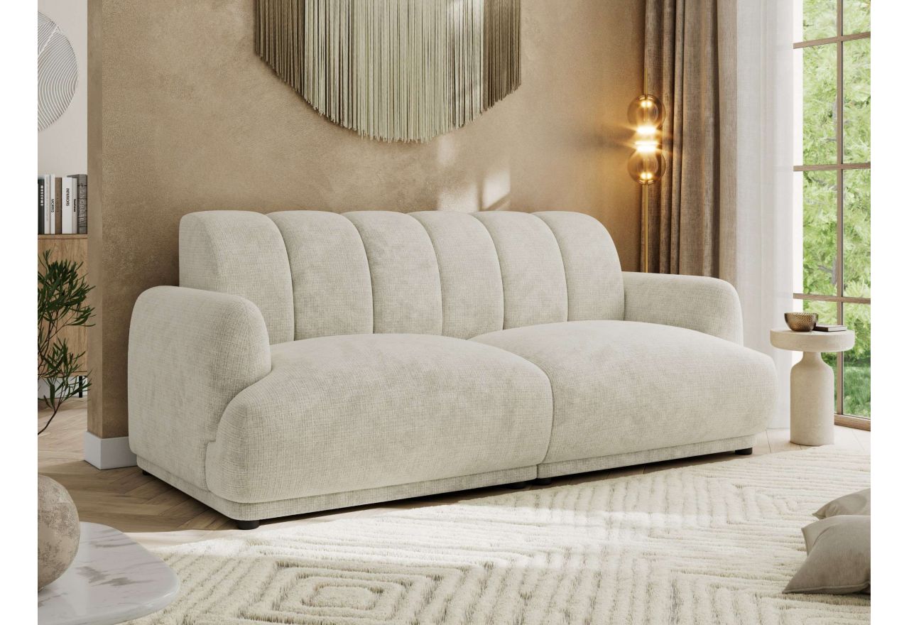 Sofa GERRA - kremowy, szenil grubo tkany