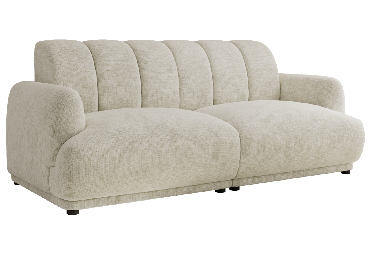 Sofa GERRA - kremowy, szenil grubo tkany