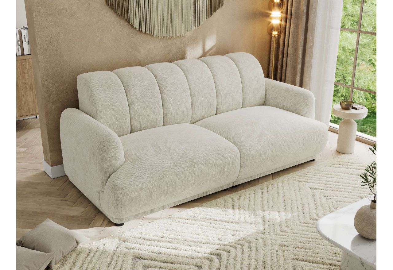 Sofa GERRA - kremowy, szenil grubo tkany