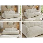Sofa GERRA - kremowy, szenil grubo tkany