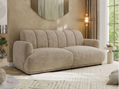 Sofa GERRA - beżowy, szenil grubo tkany