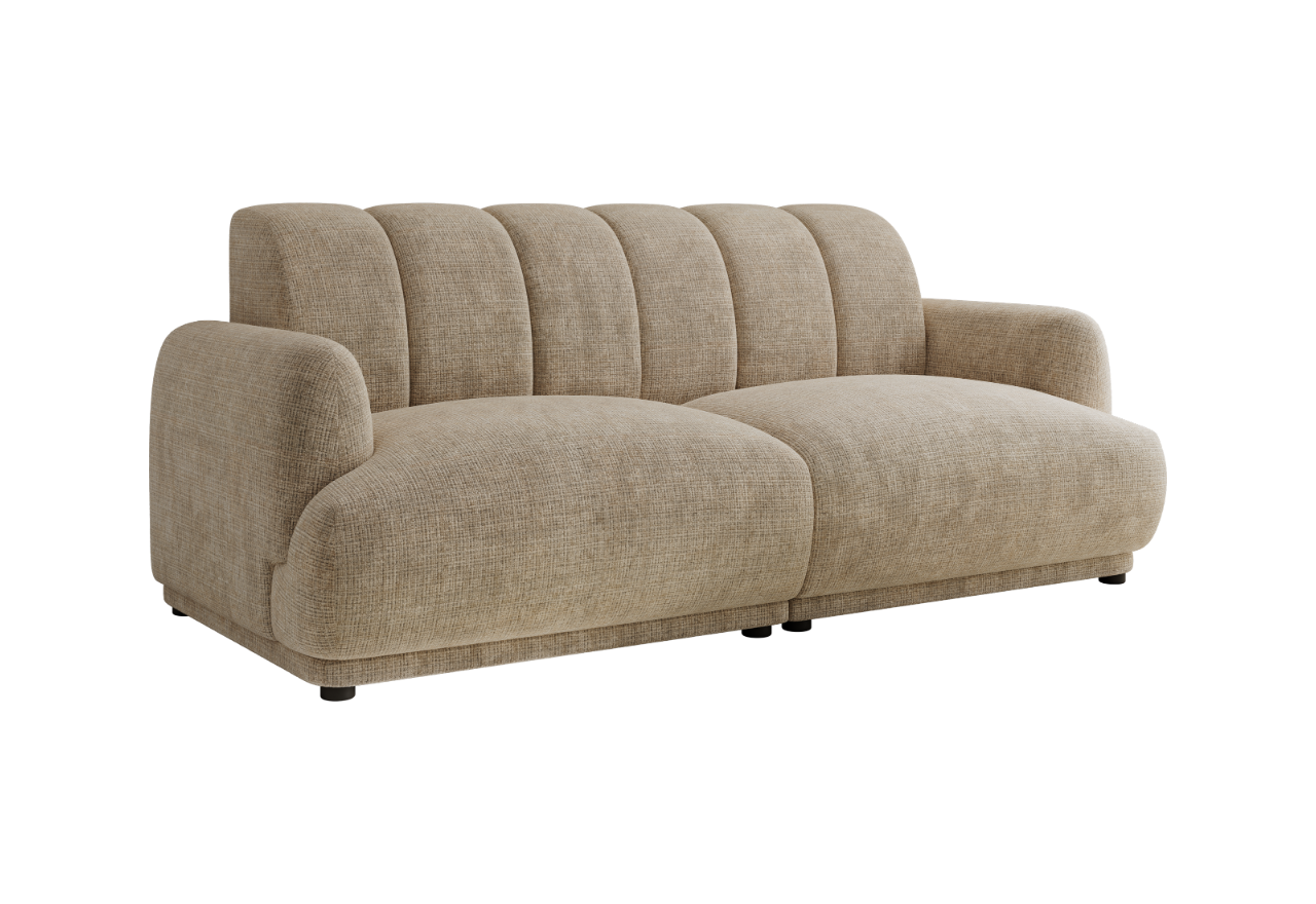 Sofa GERRA - beżowy, szenil grubo tkany