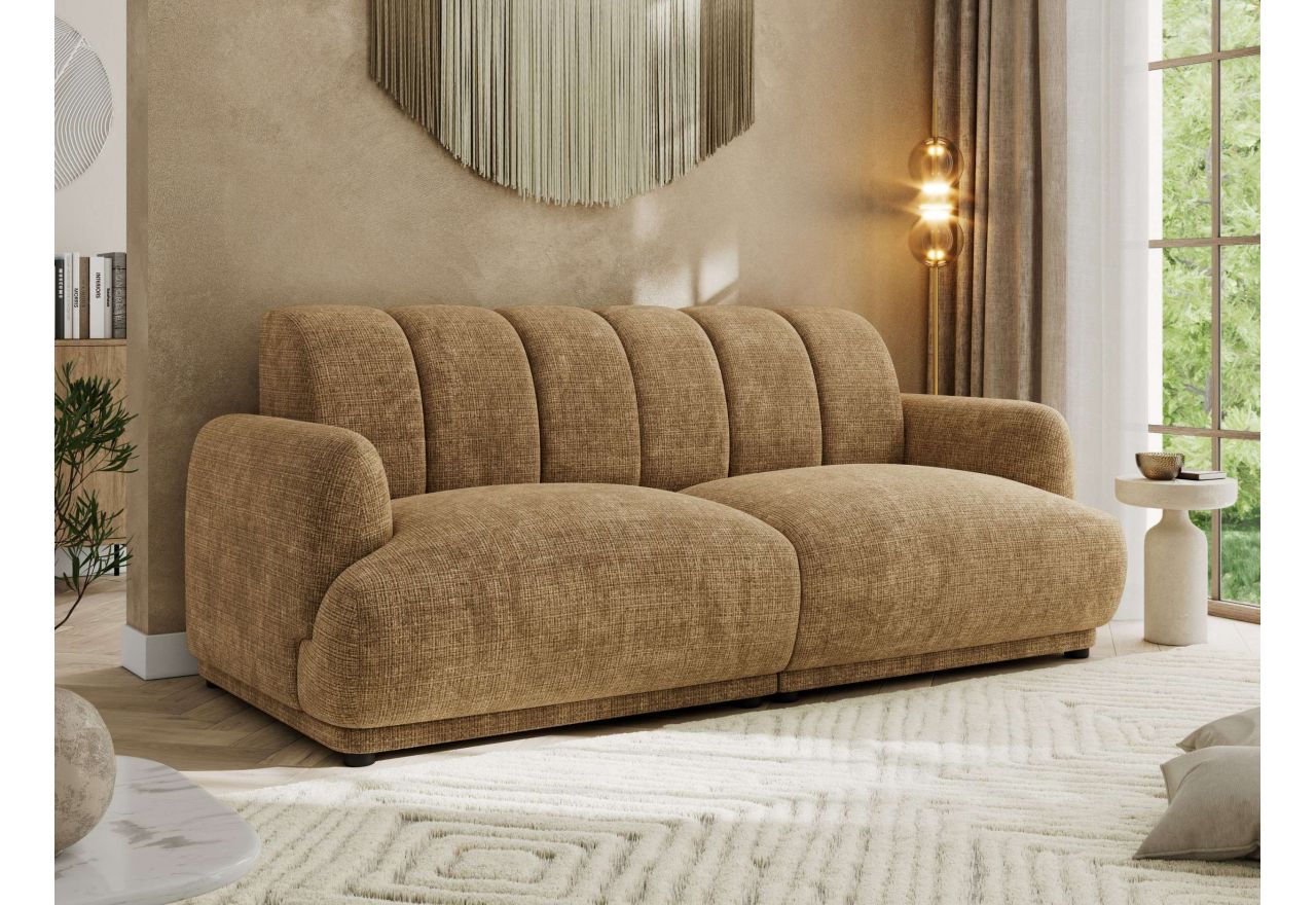Sofa GERRA - jasnobrązowy, szenil grubo tkany