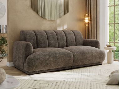 Sofa GERRA - brązowy, szenil grubo tkany