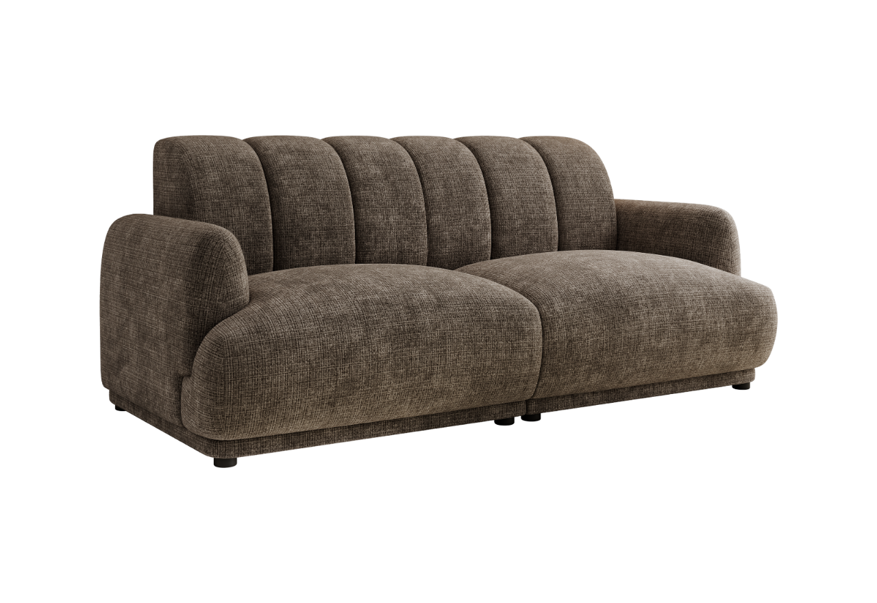 Sofa GERRA - brązowy, szenil grubo tkany