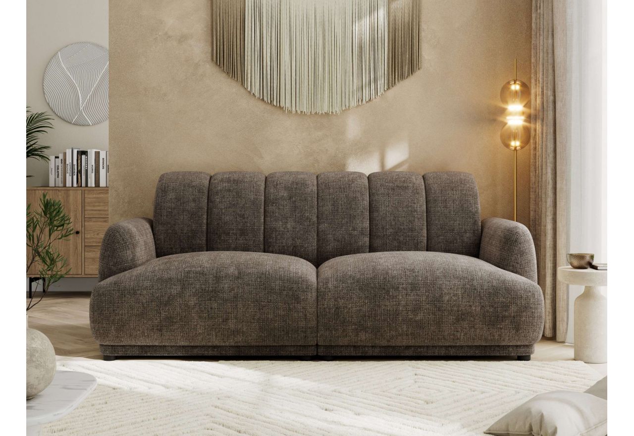 Sofa GERRA - brązowy, szenil grubo tkany