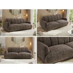 Sofa GERRA - brązowy, szenil grubo tkany