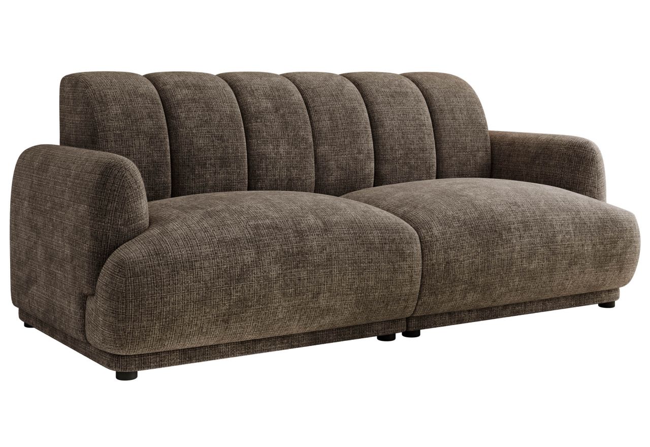 Sofa GERRA - brązowy, szenil grubo tkany