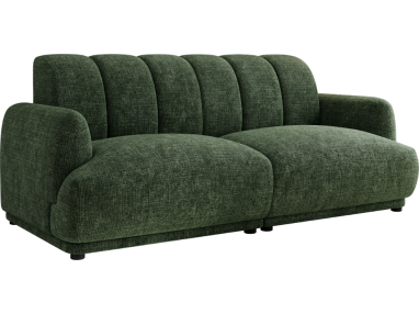 Sofa GERRA - ciemnozielony, szenil grubo tkany