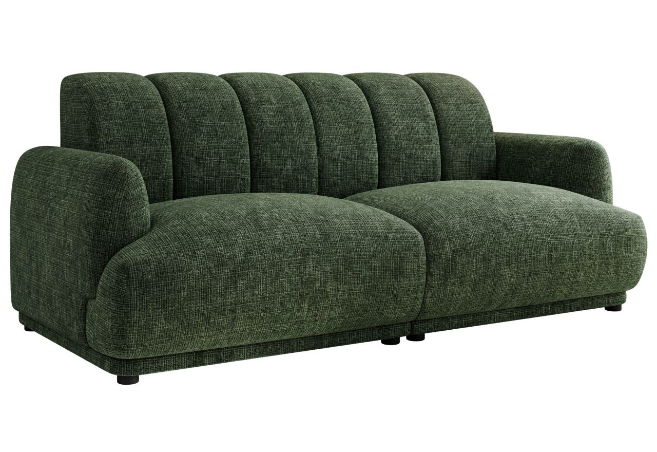 Sofa GERRA - ciemnozielony, szenil grubo tkany