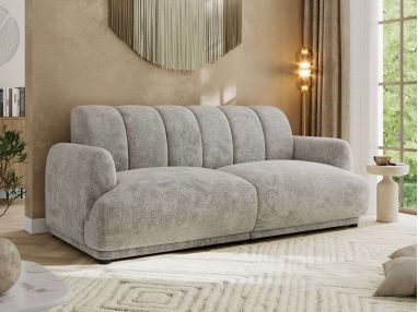 Sofa GERRA - jasnoszary, szenil grubo tkany