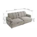 Sofa GERRA - jasnoszary, szenil grubo tkany