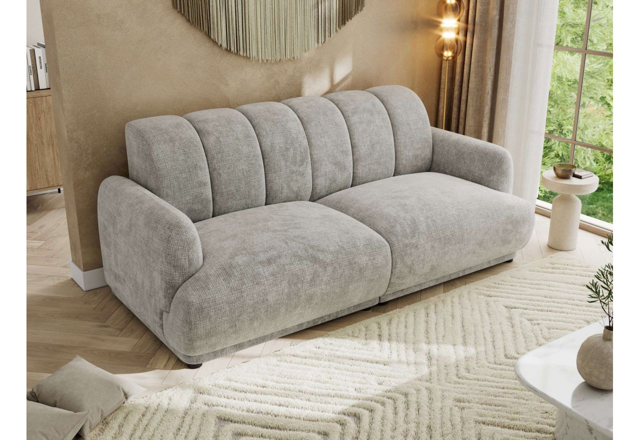 Sofa GERRA - jasnoszary, szenil grubo tkany