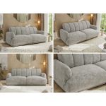 Sofa GERRA - jasnoszary, szenil grubo tkany