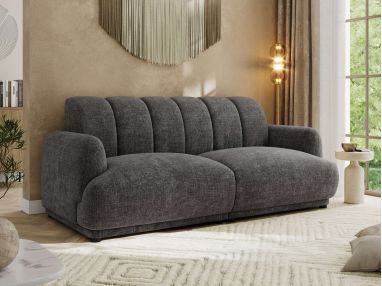 Sofa GERRA - ciemnoszary, szenil grubo tkany