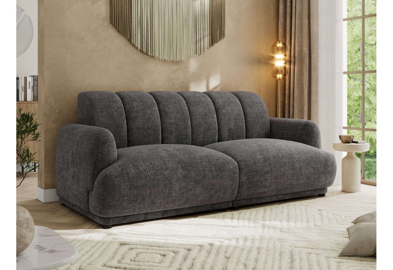 Sofa GERRA - ciemnoszary, szenil grubo tkany