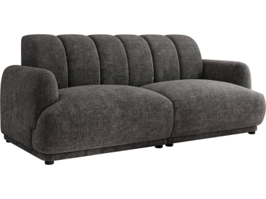 Sofa GERRA - ciemnoszary, szenil grubo tkany