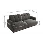 Sofa GERRA - ciemnoszary, szenil grubo tkany