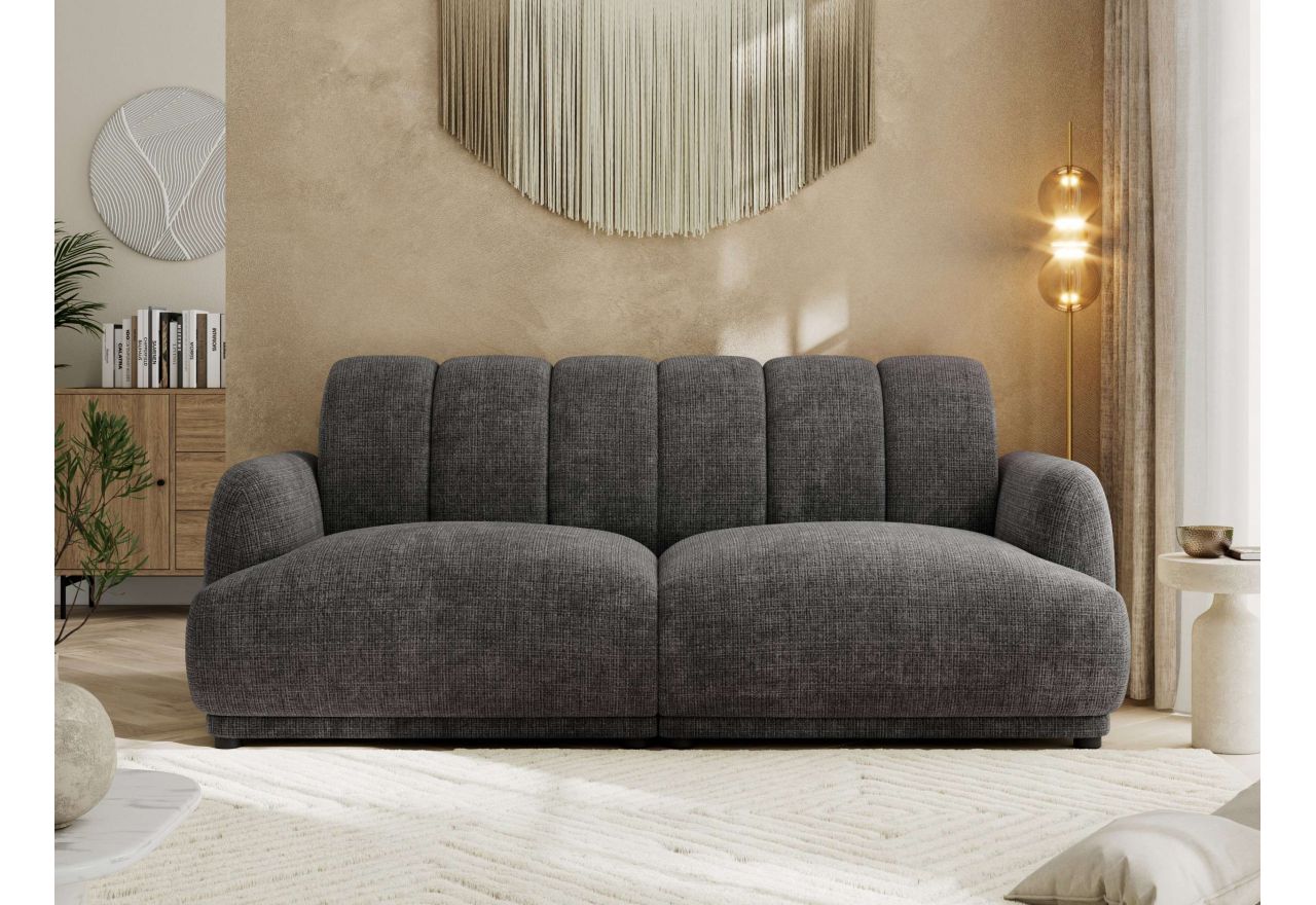 Sofa GERRA - ciemnoszary, szenil grubo tkany
