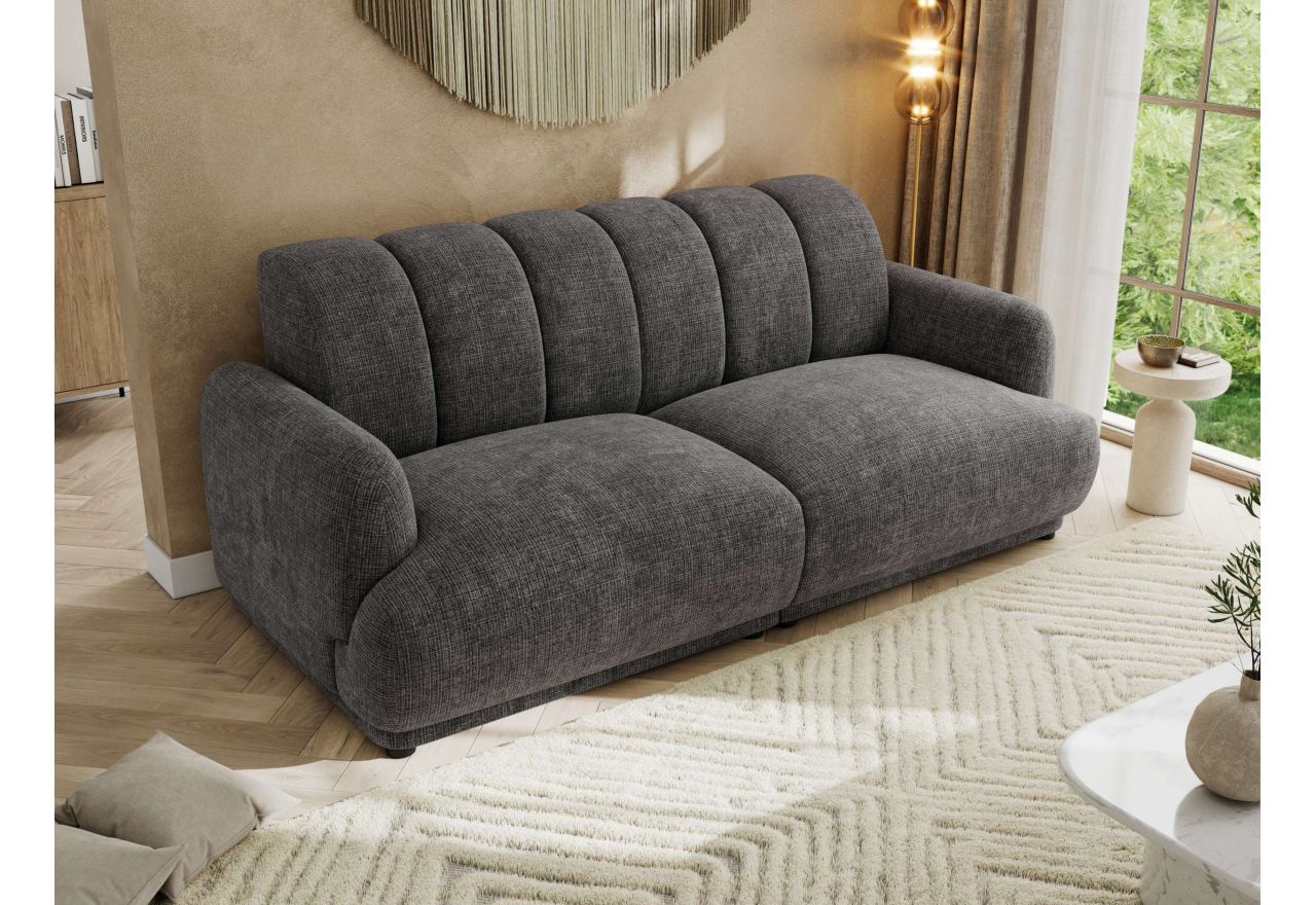 Sofa GERRA - ciemnoszary, szenil grubo tkany