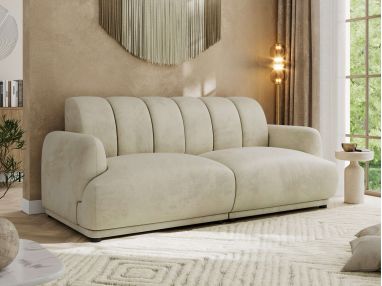 Sofa GERRA - kremowy, welwet