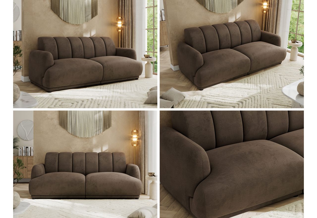 Sofa GERRA - brązowy, welwet