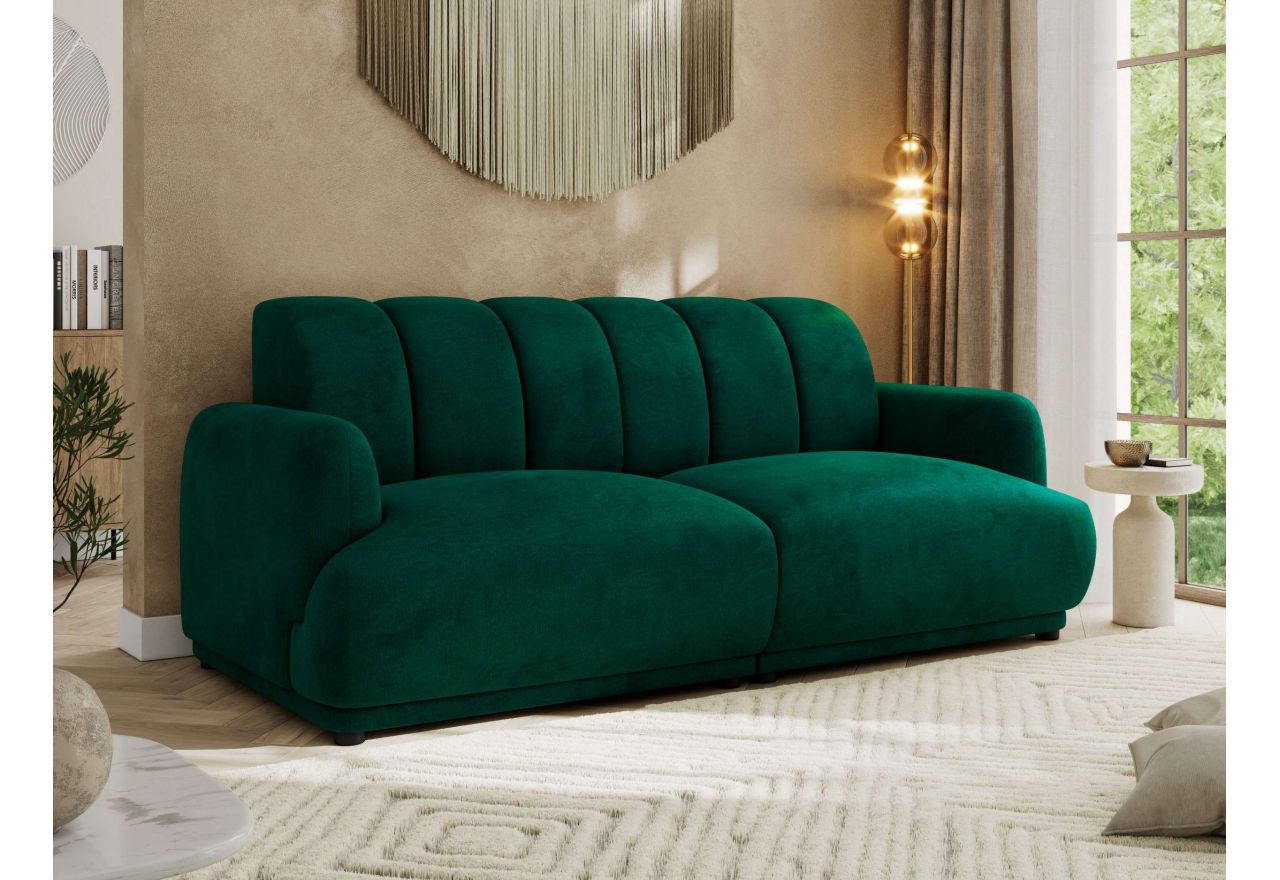 Sofa GERRA - ciemnozielony, welwet