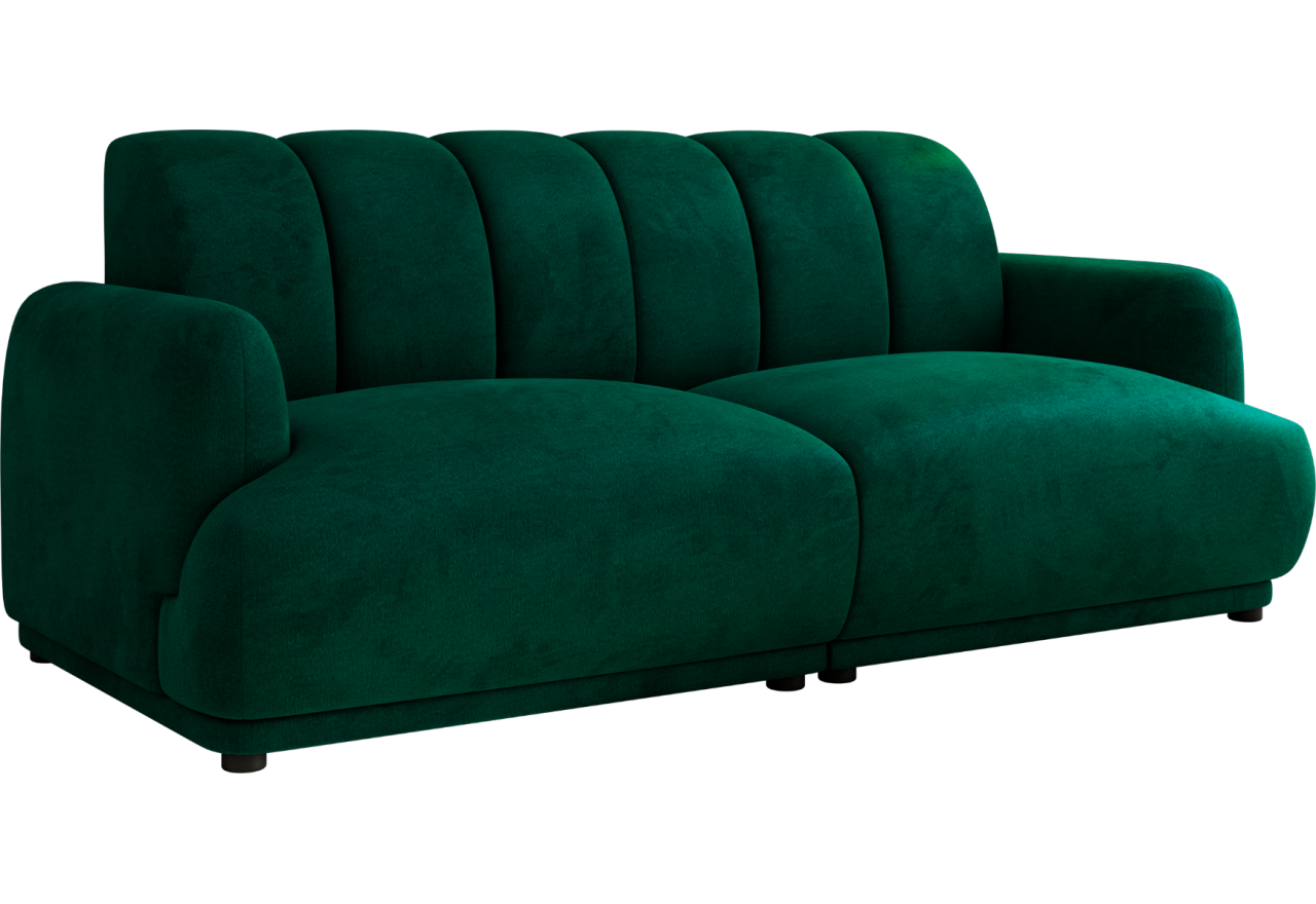 Sofa GERRA - ciemnozielony, welwet