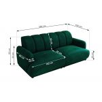 Sofa GERRA - ciemnozielony, welwet