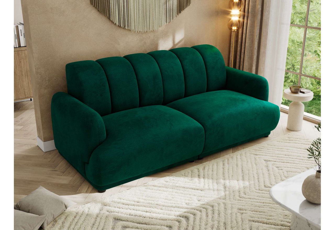 Sofa GERRA - ciemnozielony, welwet