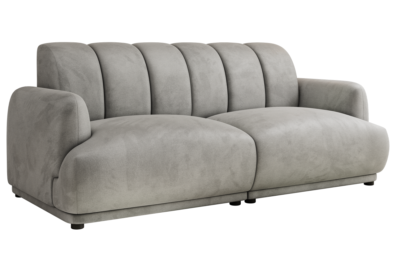 Sofa GERRA - jasnoszary, welwet