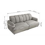 Sofa GERRA - jasnoszary, welwet