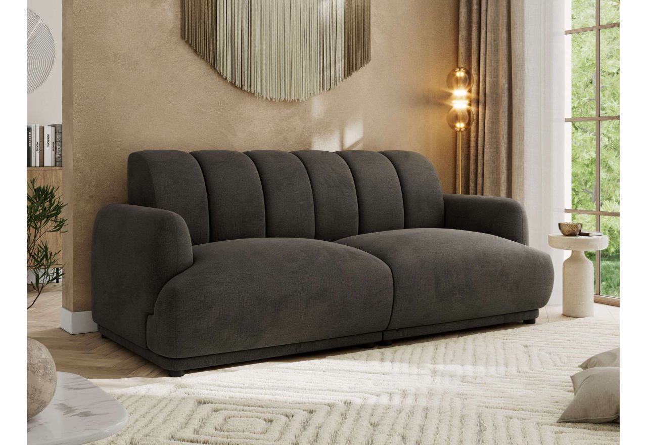 Sofa GERRA - ciemnoszary, welwet