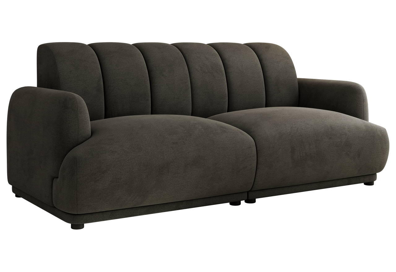 Sofa GERRA - ciemnoszary, welwet