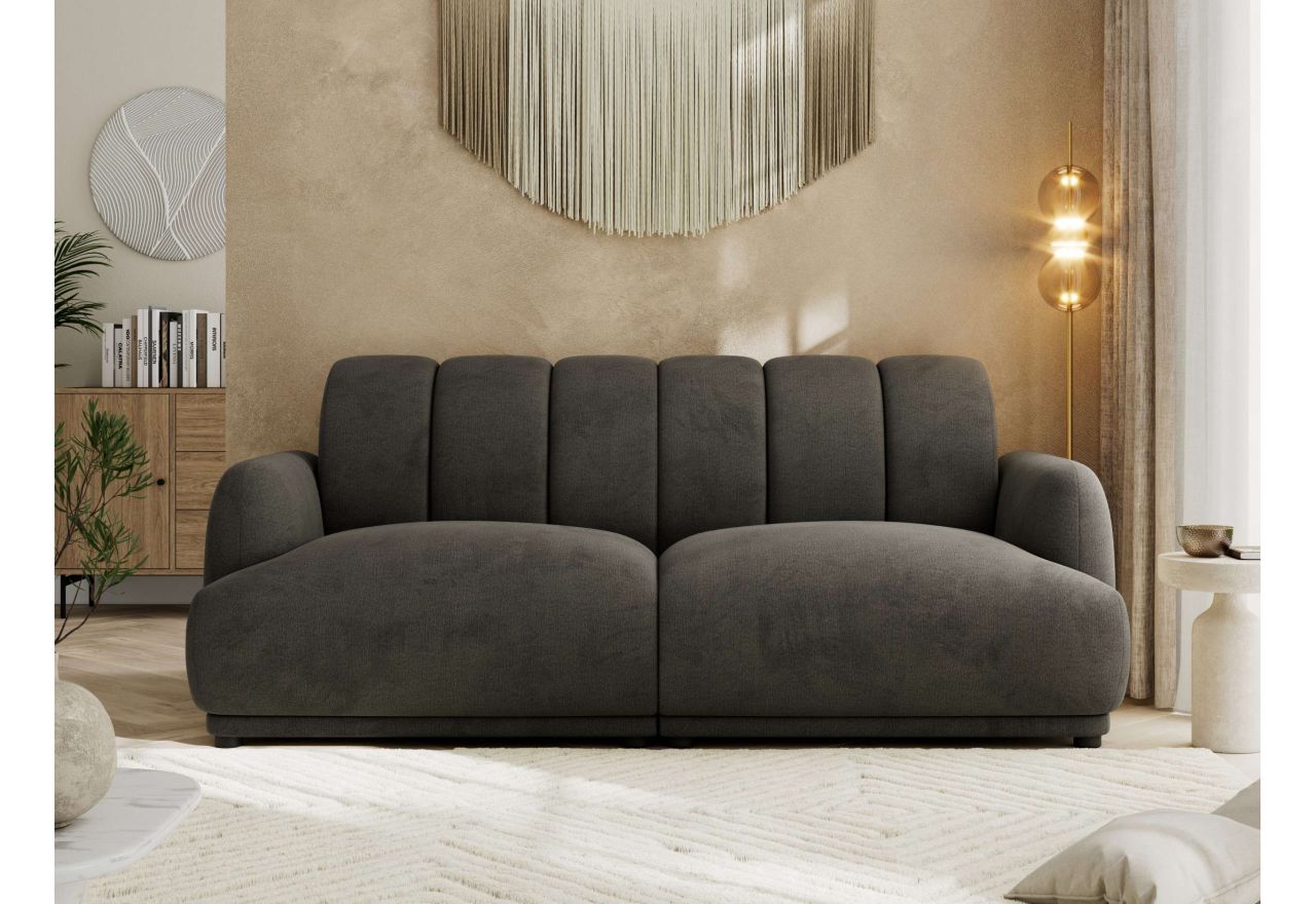 Sofa GERRA - ciemnoszary, welwet