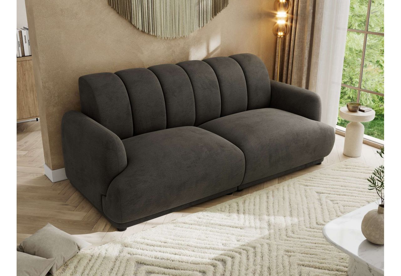 Sofa GERRA - ciemnoszary, welwet