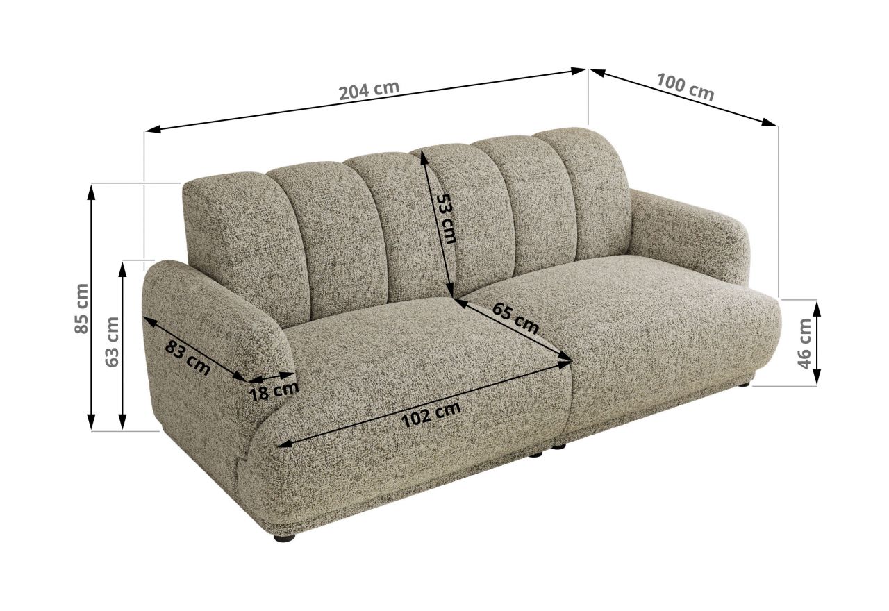 Sofa GERRA - beżowy, struktura
