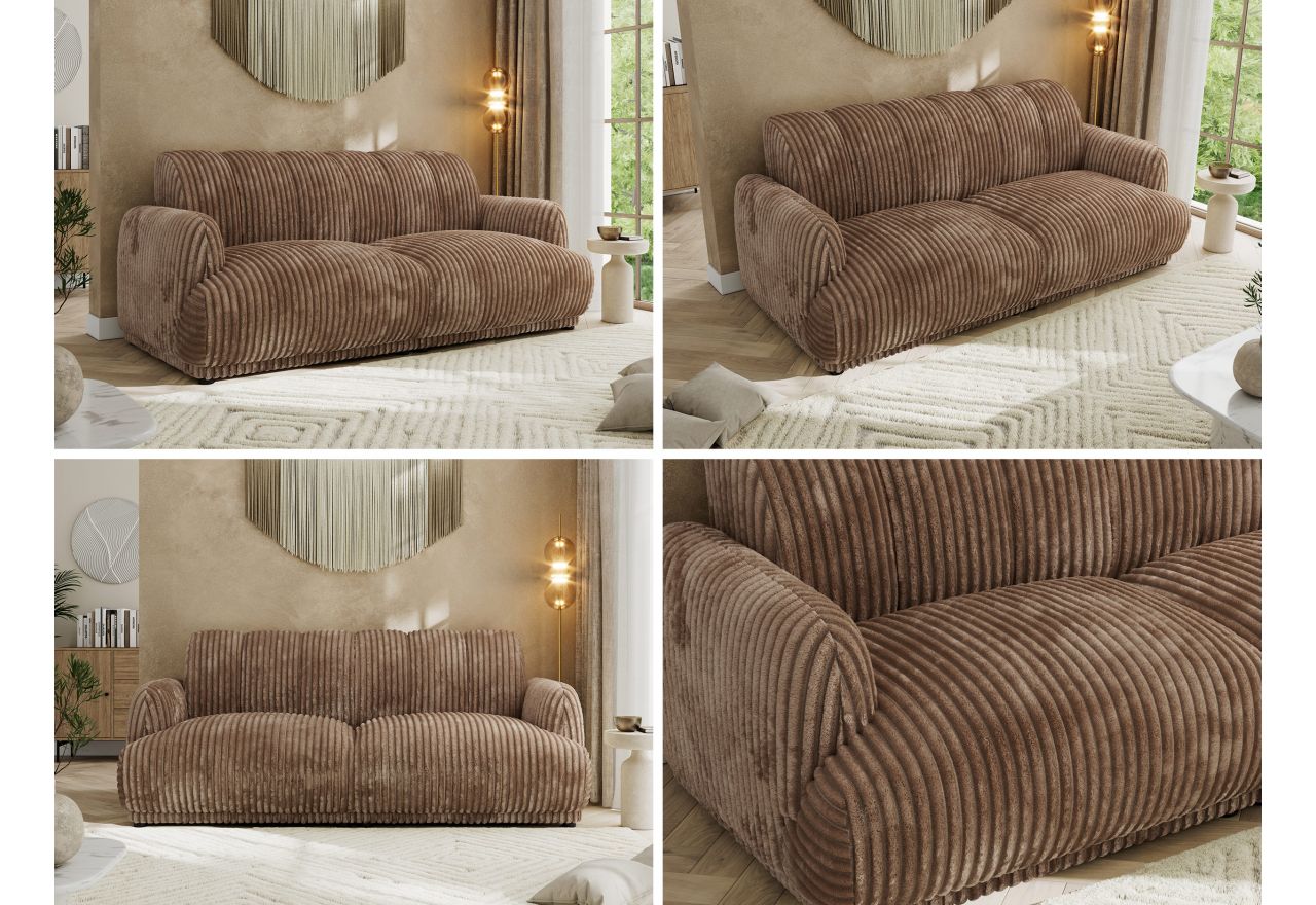 Sofa GERRA - brązowy, sztruks