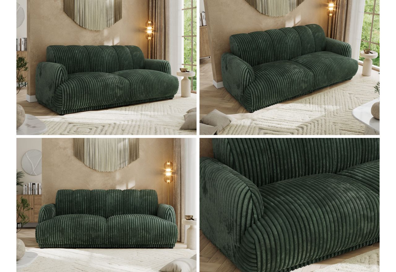 Sofa GERRA - ciemnozielony, sztruks