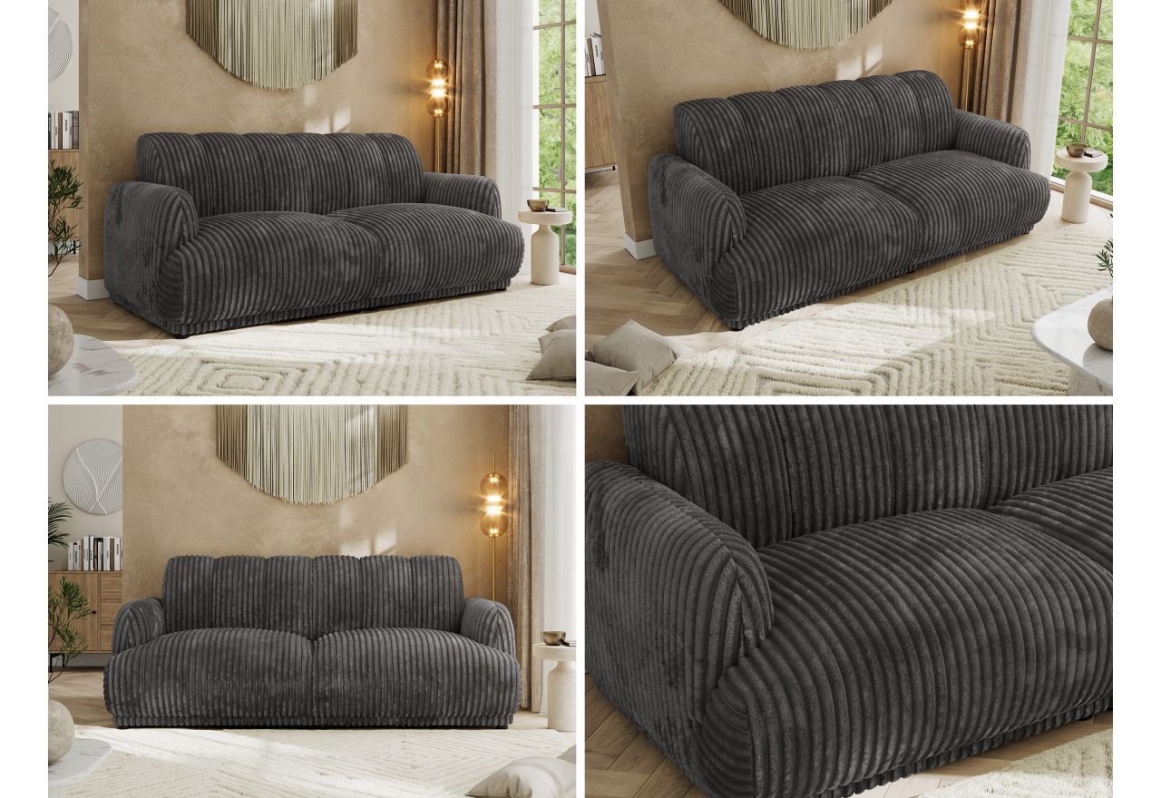 Sofa GERRA - szary, sztruks