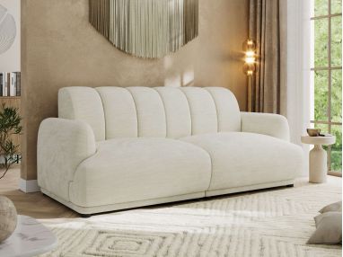 Sofa GERRA - kremowy, szenil gładki