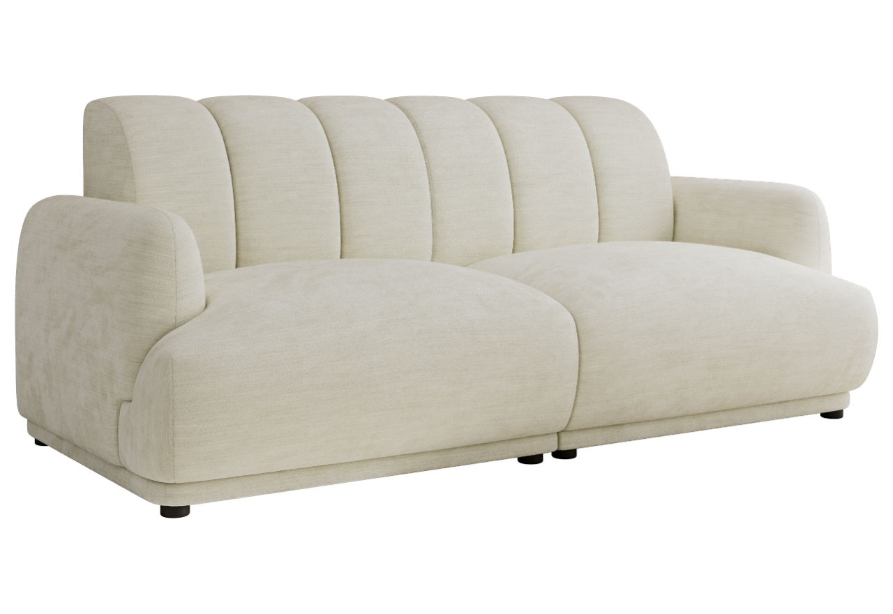 Sofa GERRA - kremowy, szenil gładki