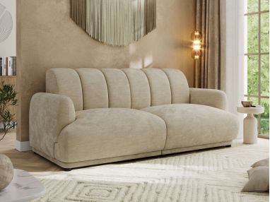 Sofa GERRA - beżowy, szenil gładki