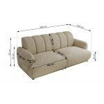 Sofa GERRA - beżowy, szenil gładki