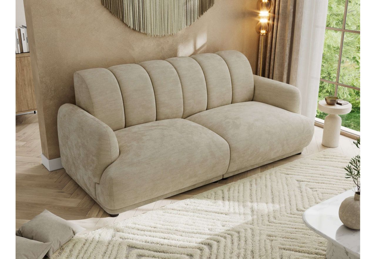 Sofa GERRA - beżowy, szenil gładki