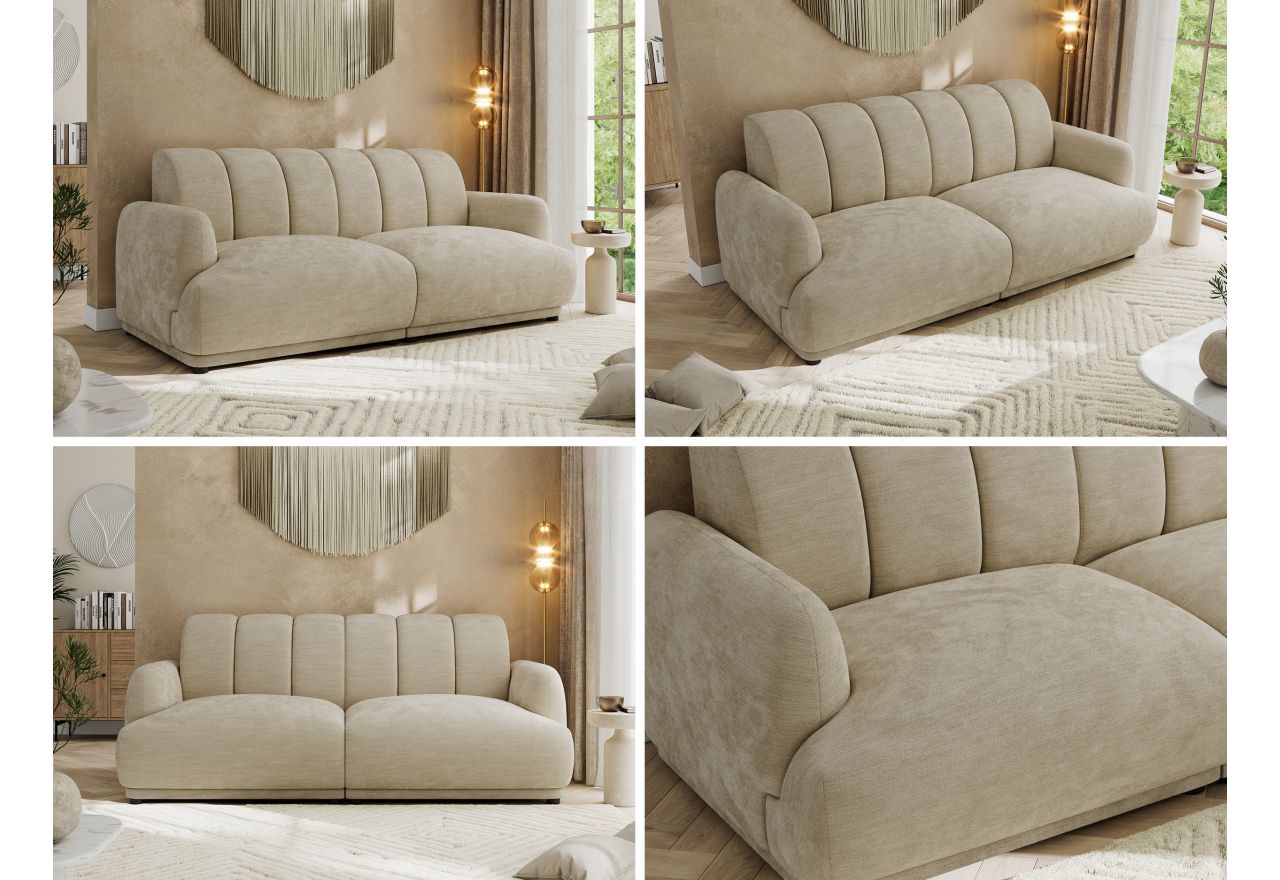 Sofa GERRA - beżowy, szenil gładki