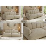 Sofa GERRA - beżowy, szenil gładki