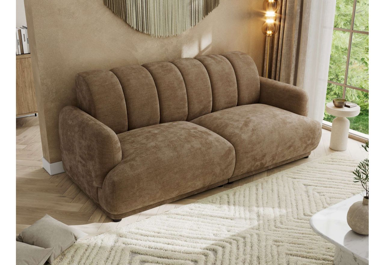 Sofa GERRA - brązowy, szenil gładki